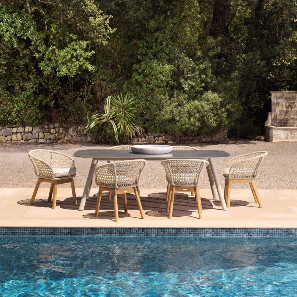Stone garden hotsell dining table