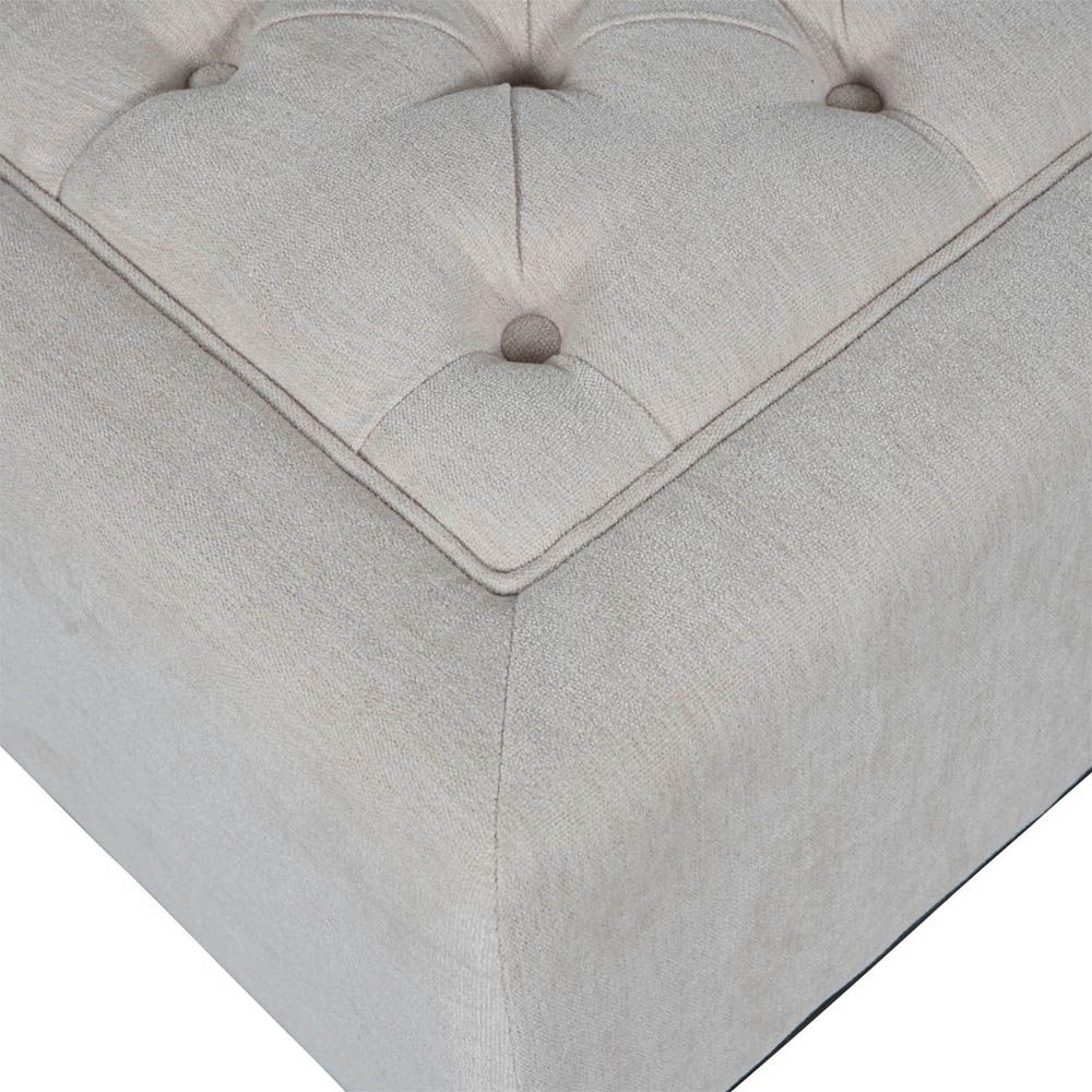 Traditional style ivory stool with deep buttoning details