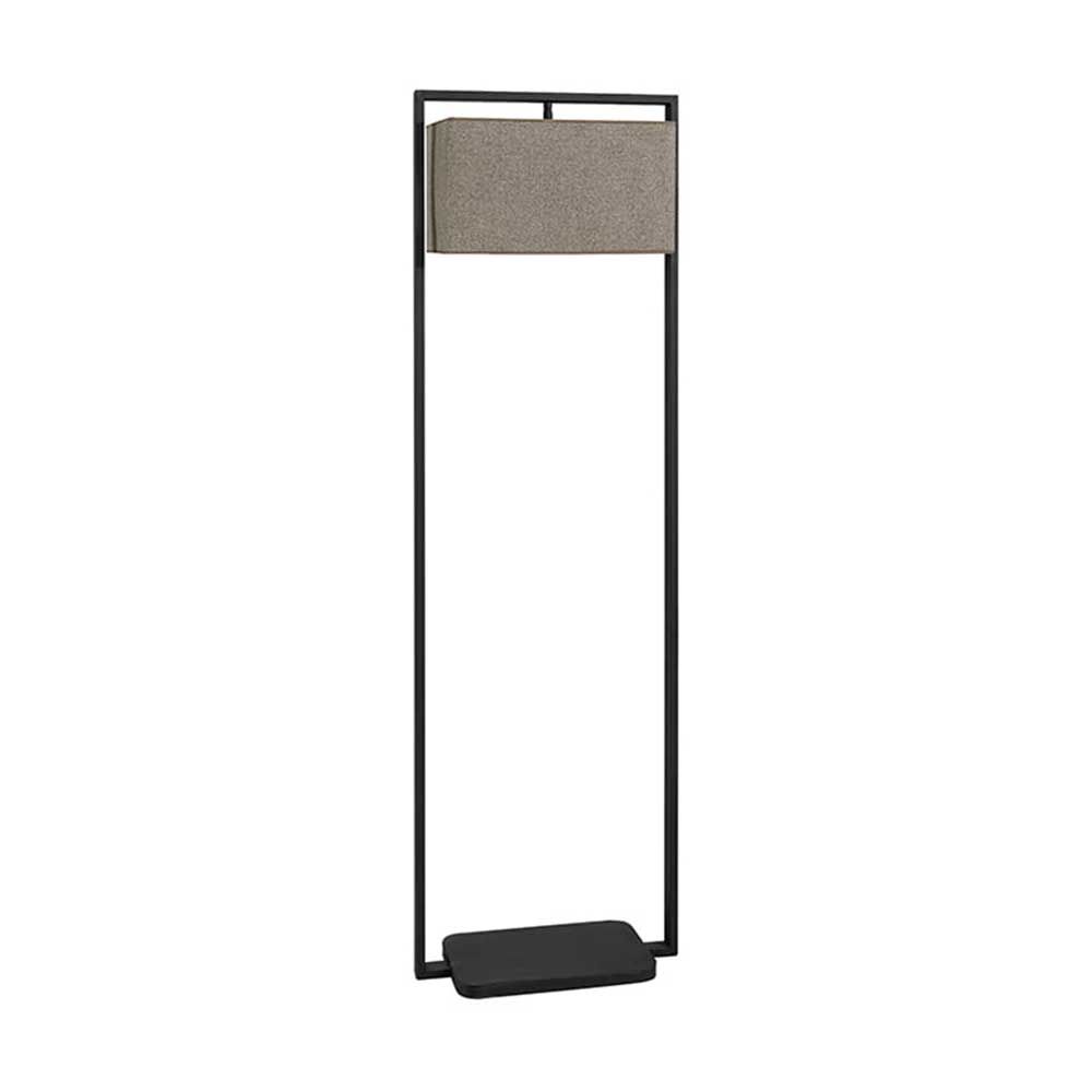 Floor lamp with black metal frame