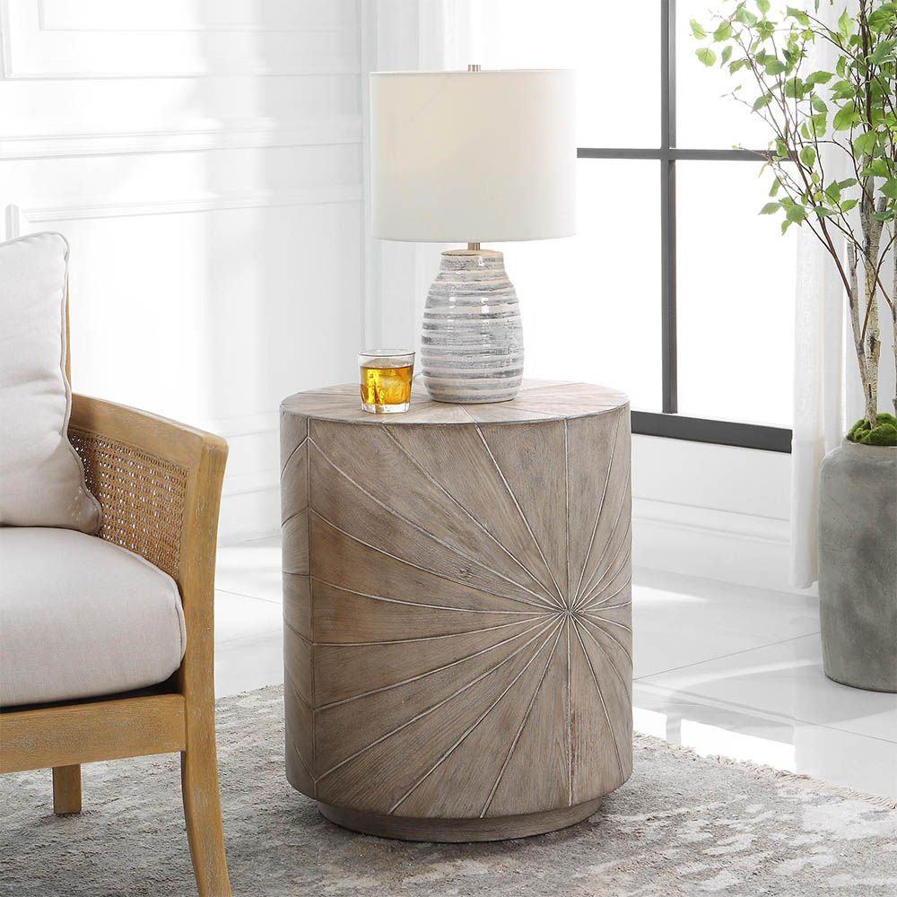 Warm grey starburst design side table