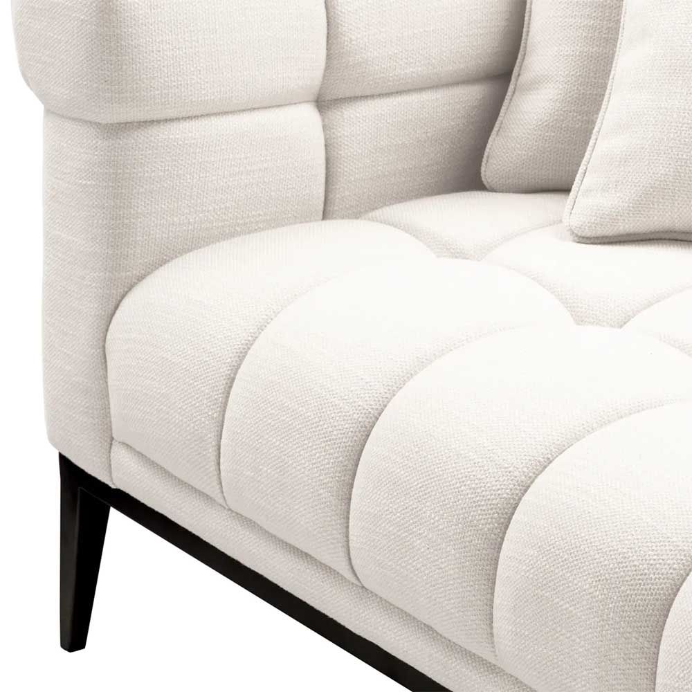 Quilted stitched chase style lounge sofa in avalon white