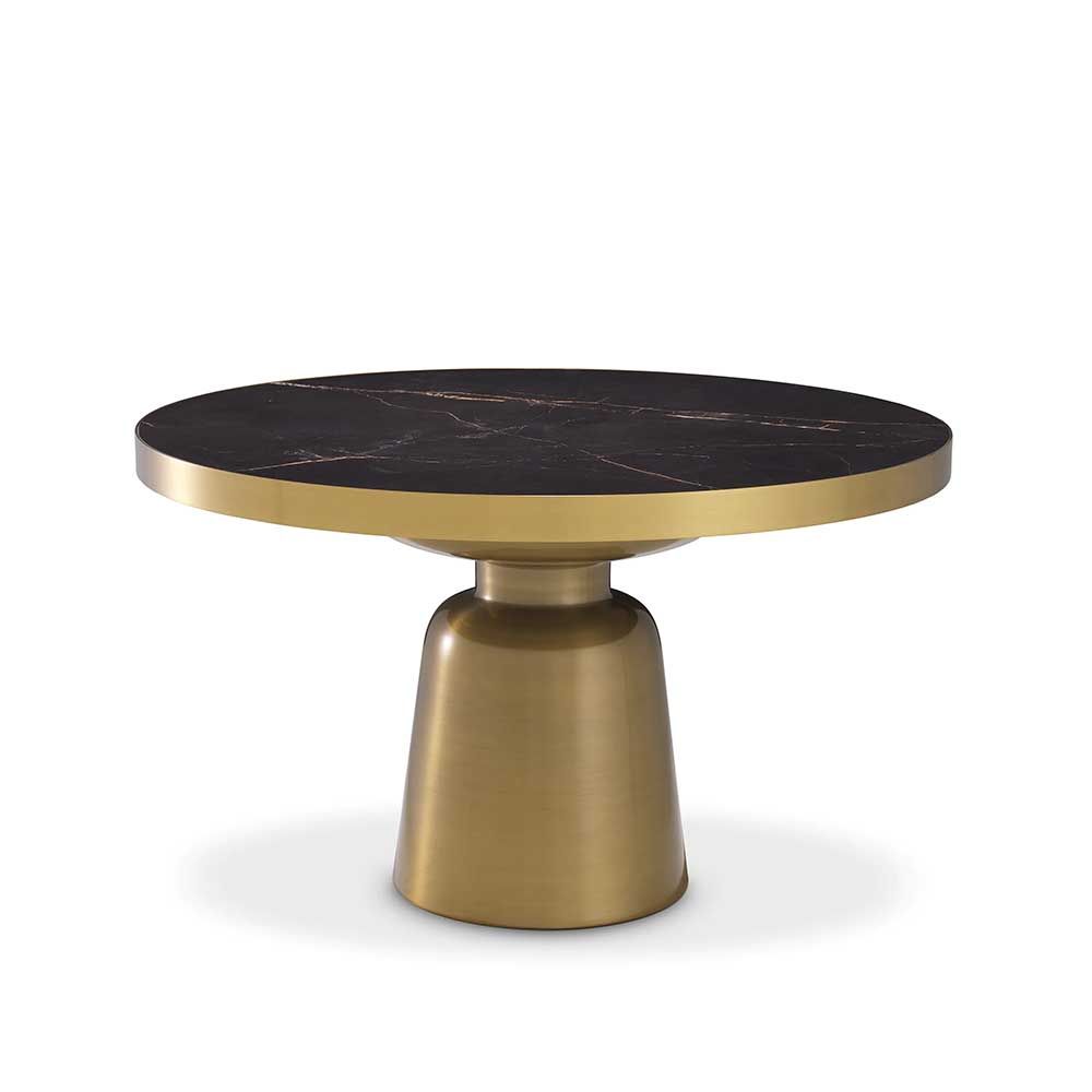 Gold base table with marble affect top