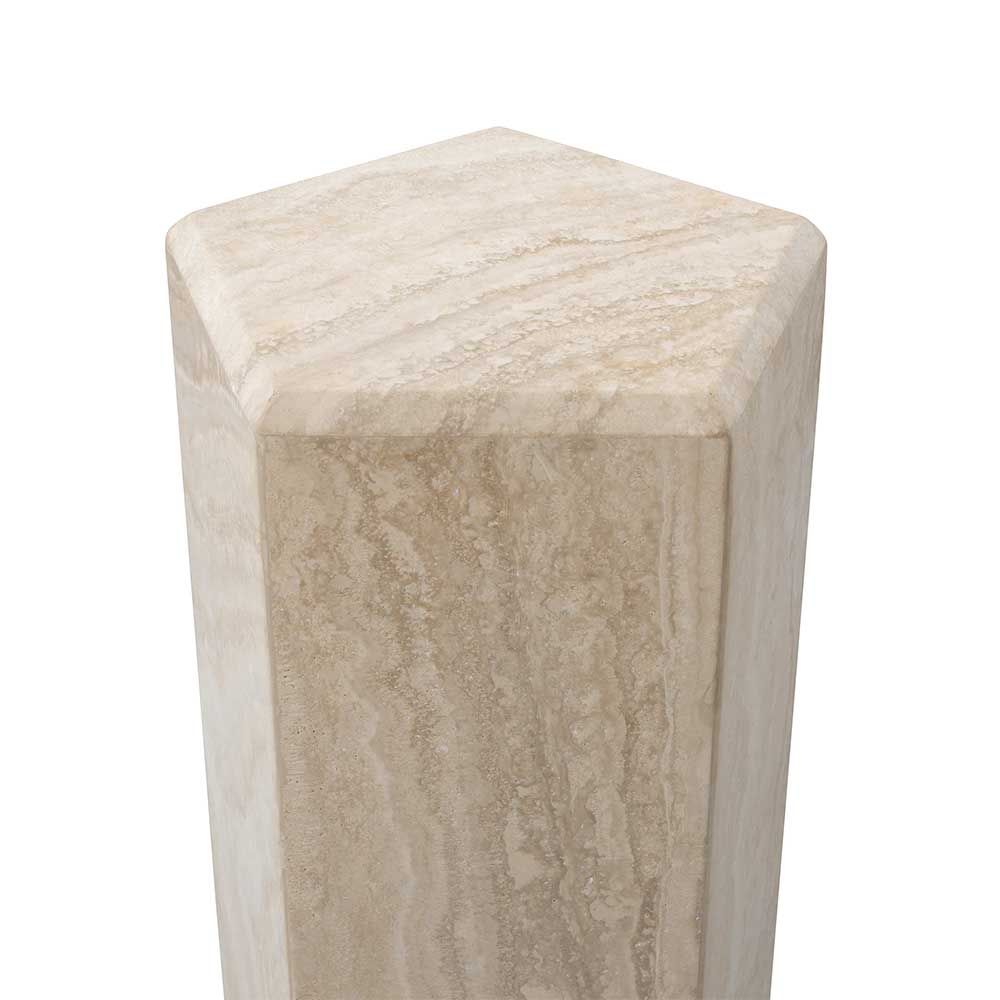 travertine plinth boasting a pentagonal shape