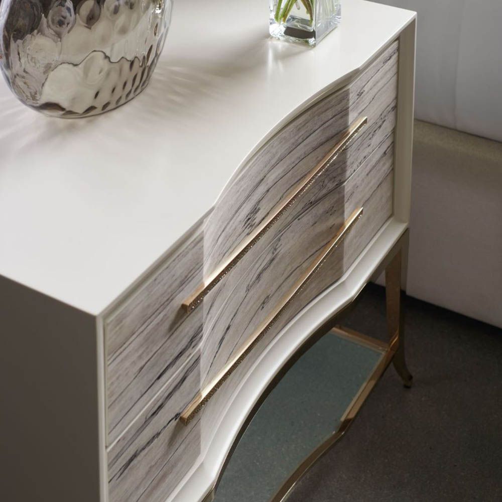 gorgeous marbled white bedside table