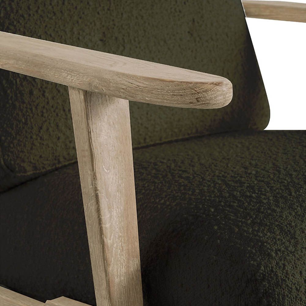 lovely boucle armchair with natural wood