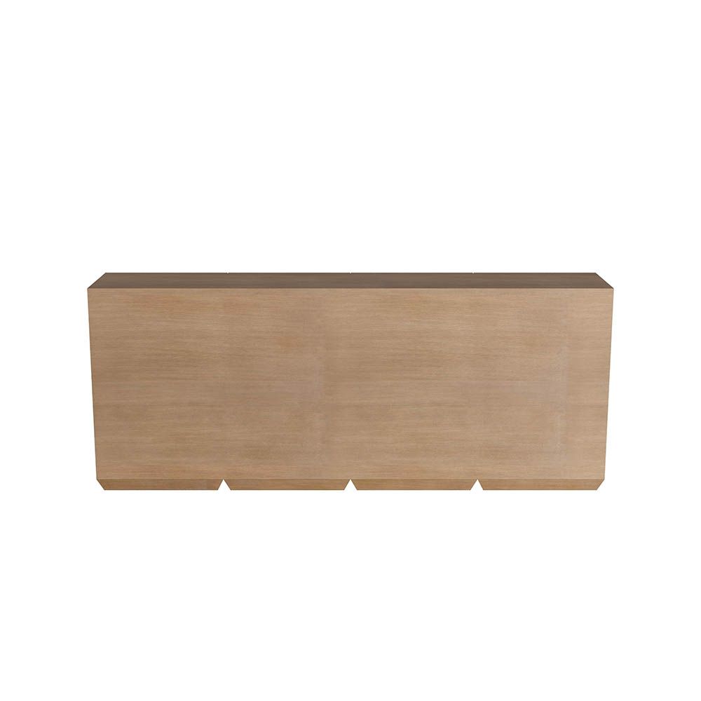Mid-century style sideboard with cabinet panels and diamond-shaped metal handles