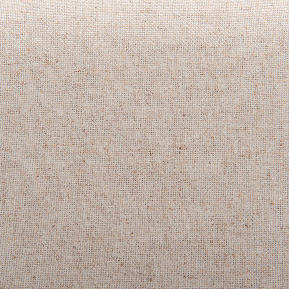 Beige dining chair with square cut out shape in backrest and luxurious linen upholstery
