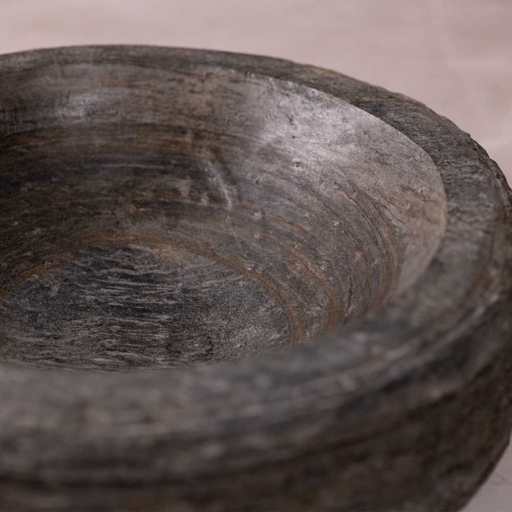 Stone effect grey bowl with natural textures 