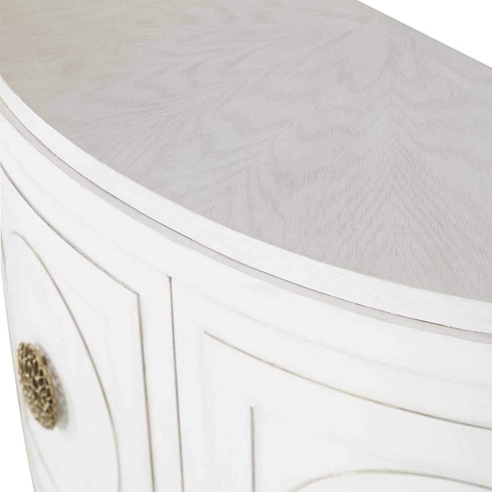 modern twist on classic french style console table with internal storage