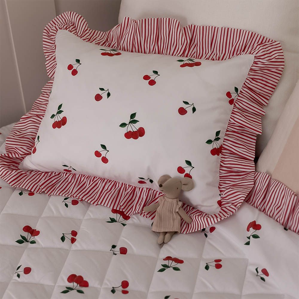 Evie & Skye Ruffled Cherry Quilt and Pillow Set Bedding Sweetpea