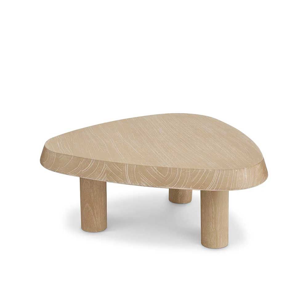 Natural finished coffee table with pebble-shaped surface