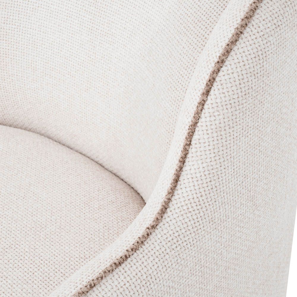 Lyssa off-white upholstered seat with contrasting Lyssa sand piping