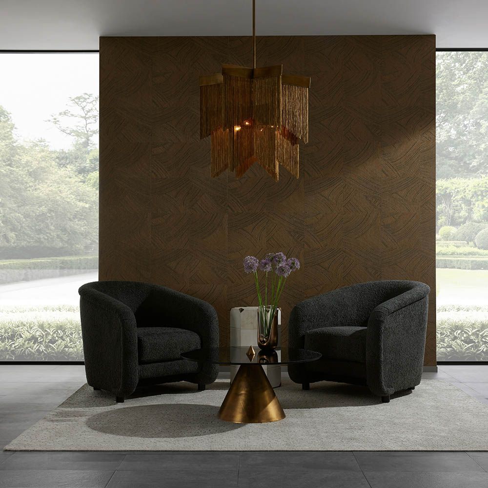 Glamorous star-shaped chandelier with gold chain tassel design
