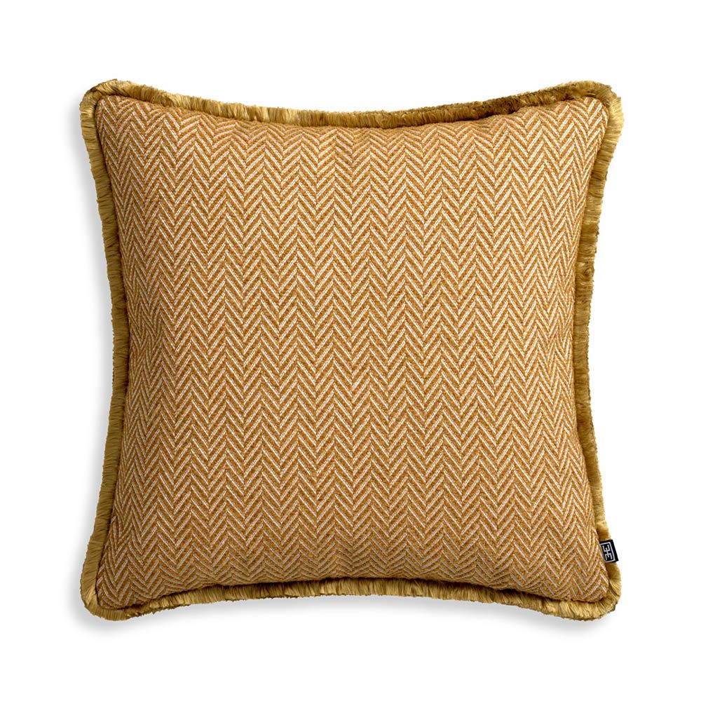 Sumptuously soft cushion with fringe detail in cream, amber or red