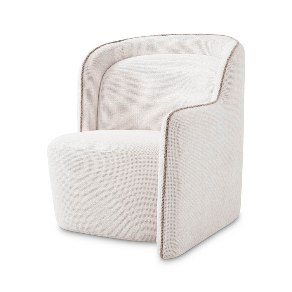 Lyssa off-white upholstered seat with contrasting Lyssa sand piping
