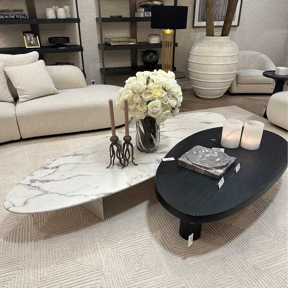 Eichholtz Aurore Coffee Table White Faux Marble Eichholtz