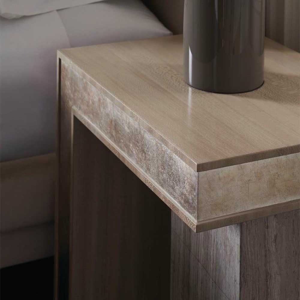 Sculptural stone bedside table