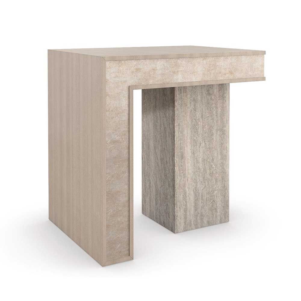 Sculptural stone bedside table