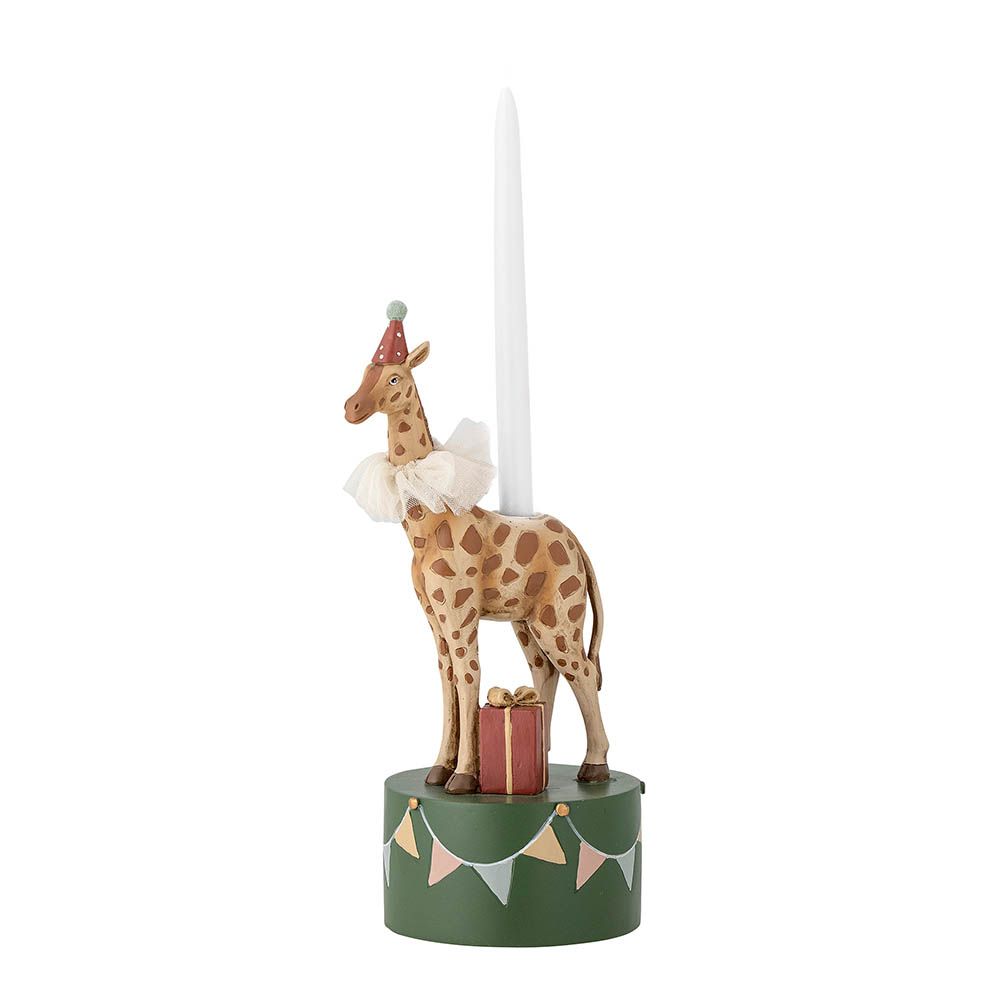 Quaint candle holder in the shape of a giraffe for children's birthday