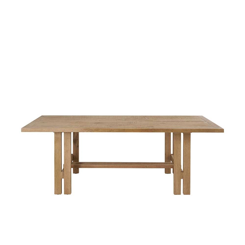 Rectangular recycled light oak dining table