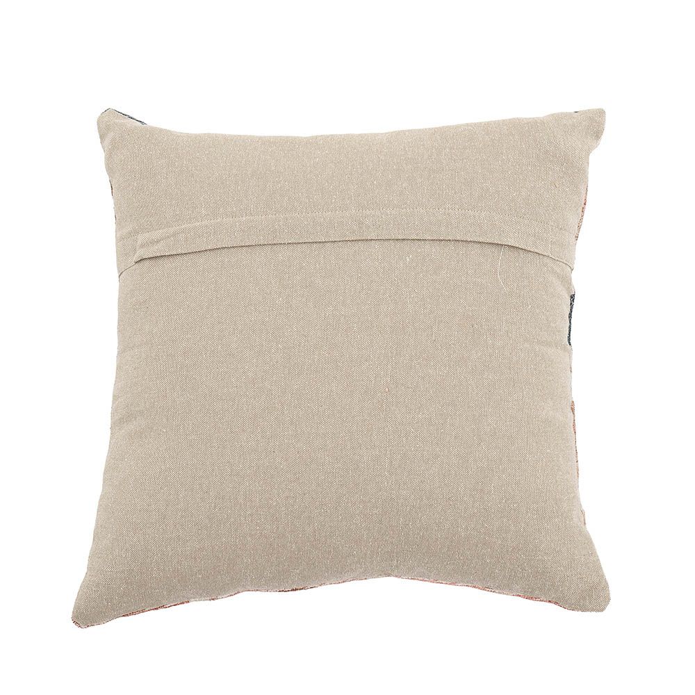 Blue and cream square cushion