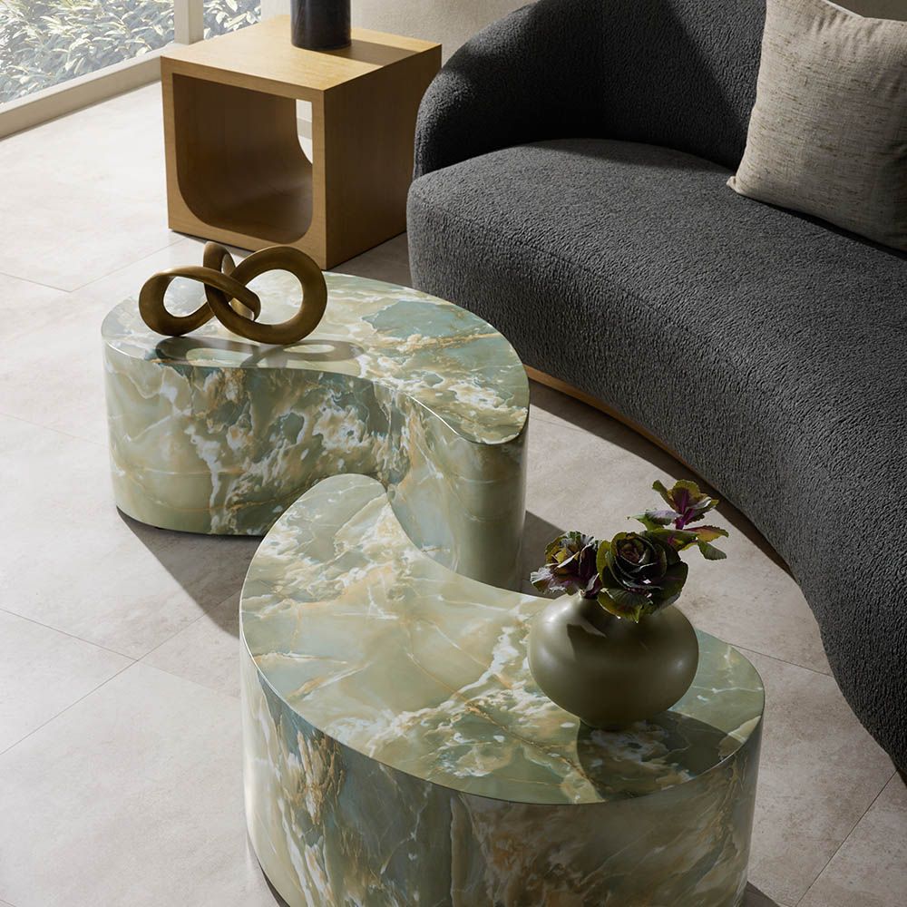 Marble coffee table set of 2 2025