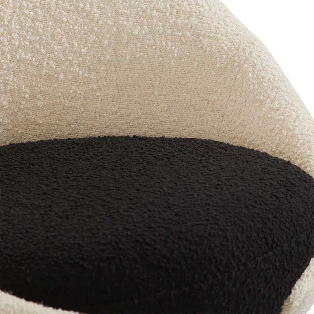 Black and white boucle upholstered chair