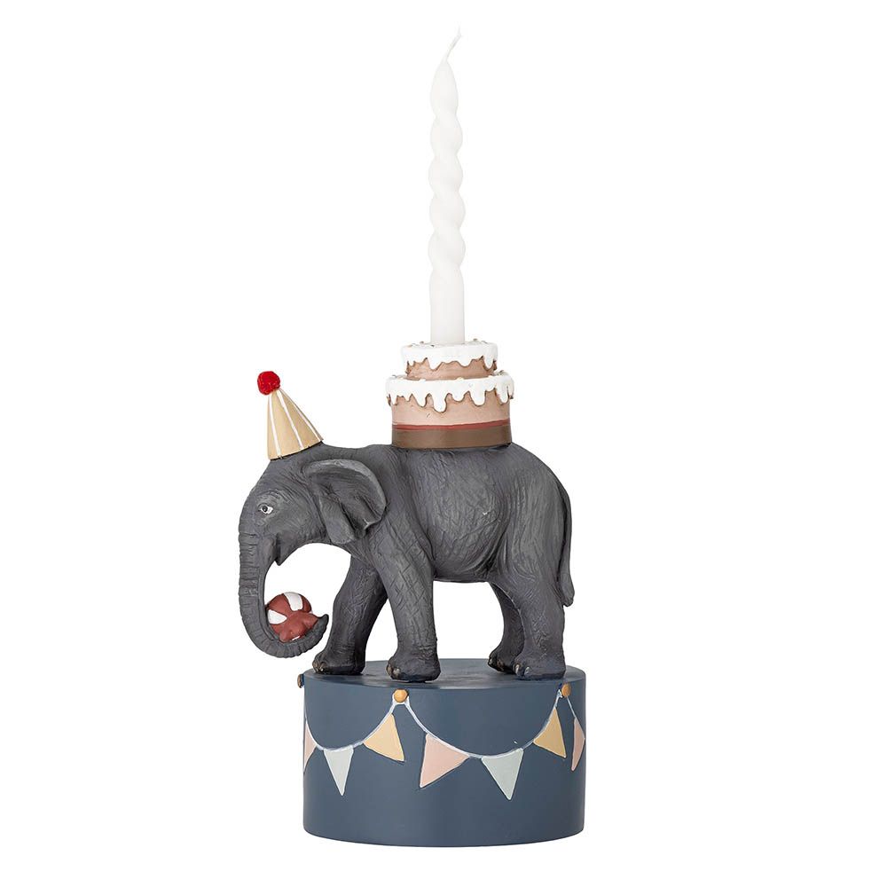Quaint candle holder in the shape of a elephant for children's birthday
