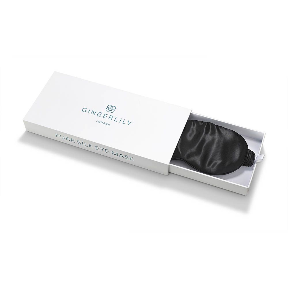 Sumptuous black mulberry silk eye mask