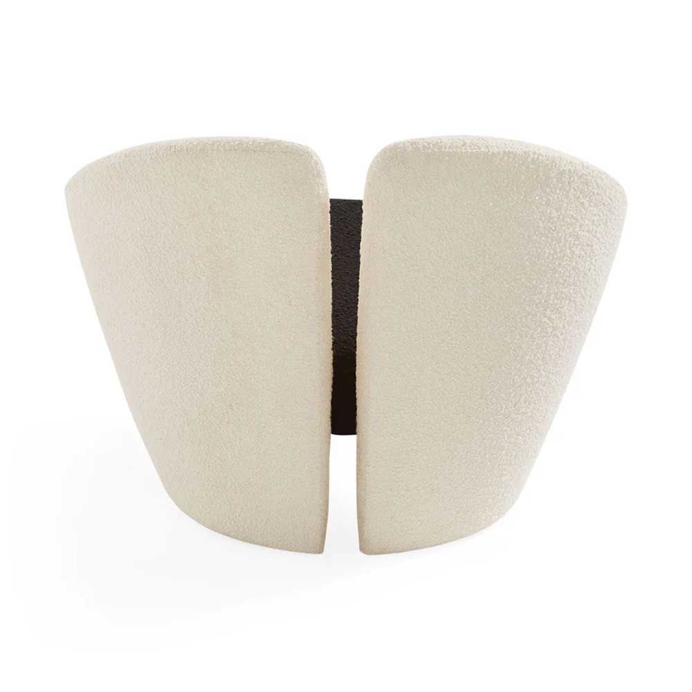 Black and white boucle upholstered chair
