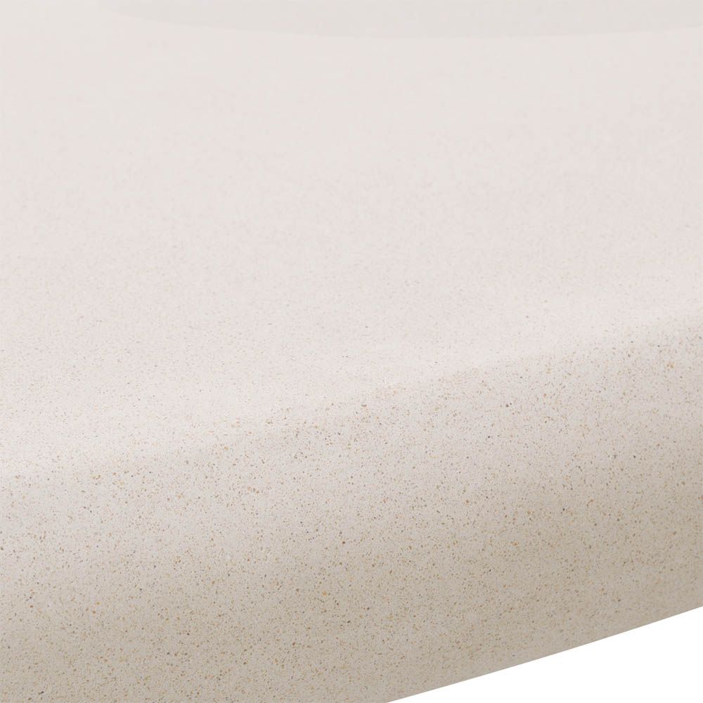 Organic rounded side table in white concrete finish
