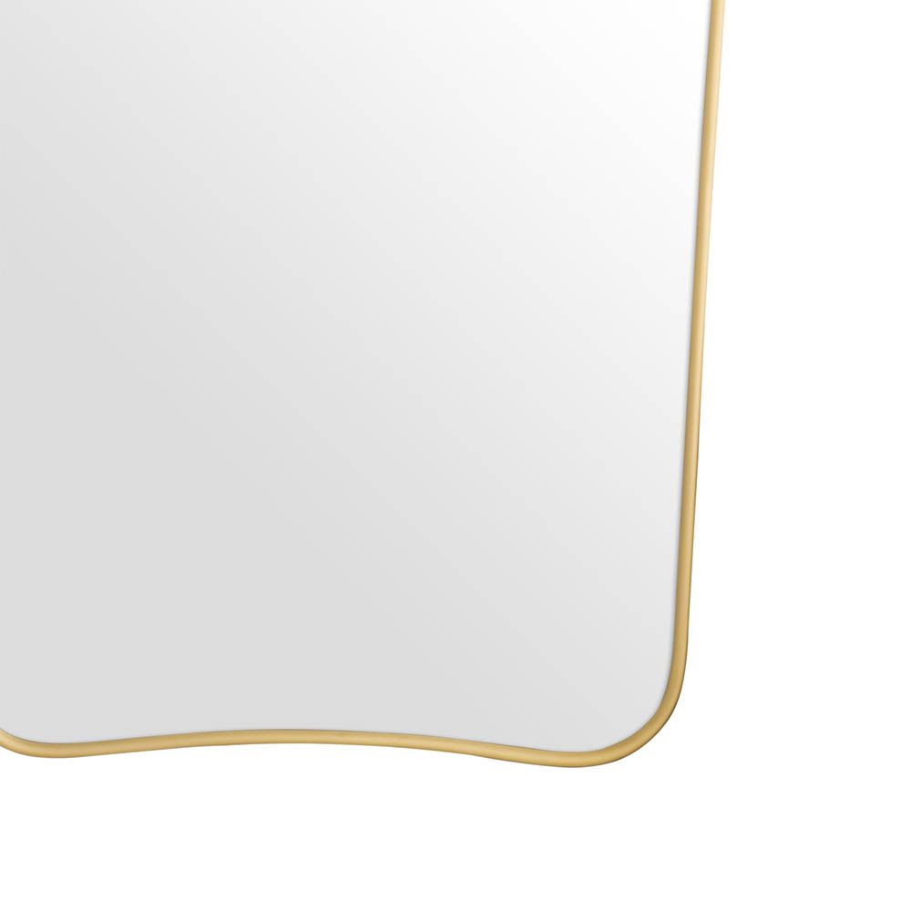 Glamorous brass edge rectangular mirror