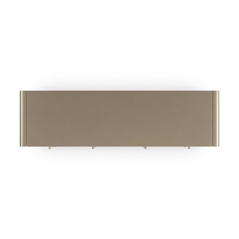Ivory dresser with brass exterior and geometric base