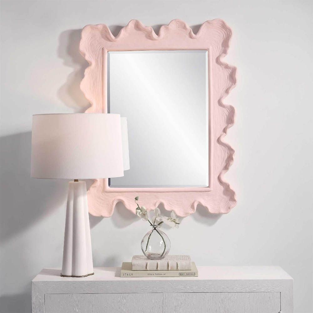 Pink shop desk mirror