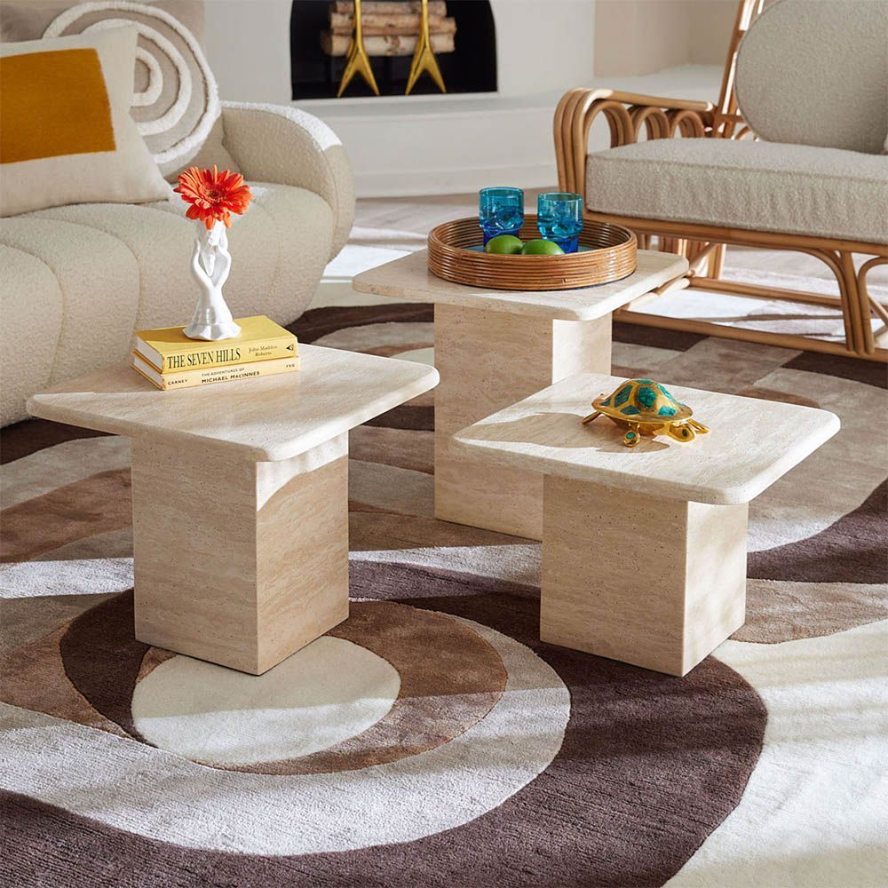 Small square 2025 marble coffee table