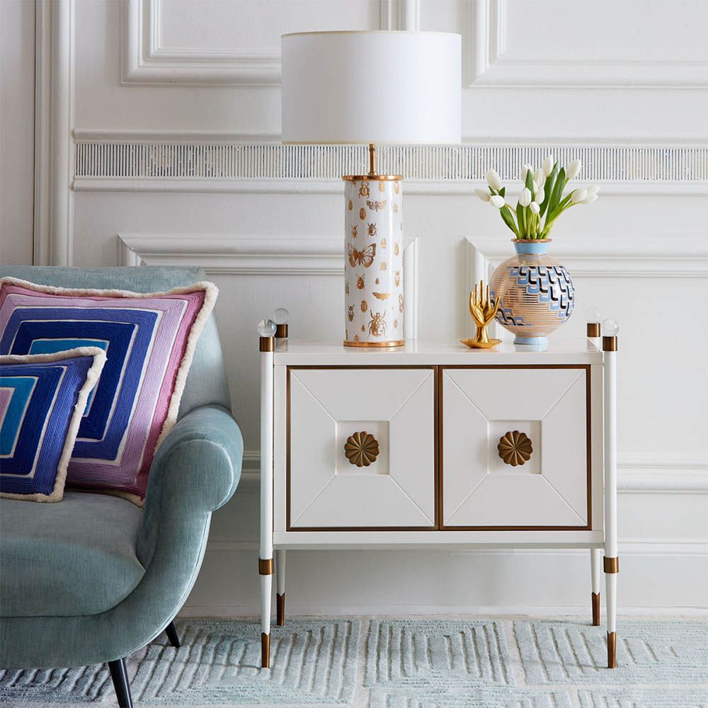 Jonathan Adler Rider Small Cabinet White Jonathan Adler