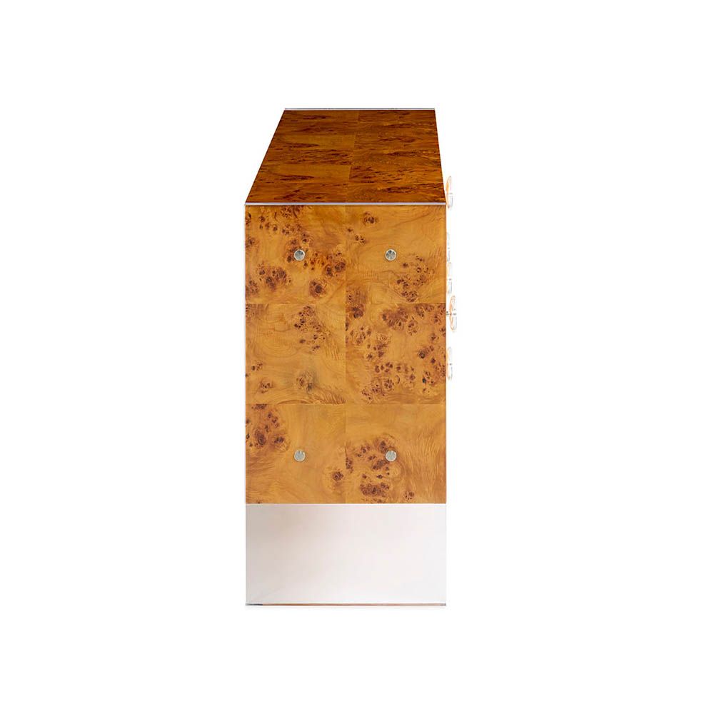 Brown buffet with acrylic handles and legs