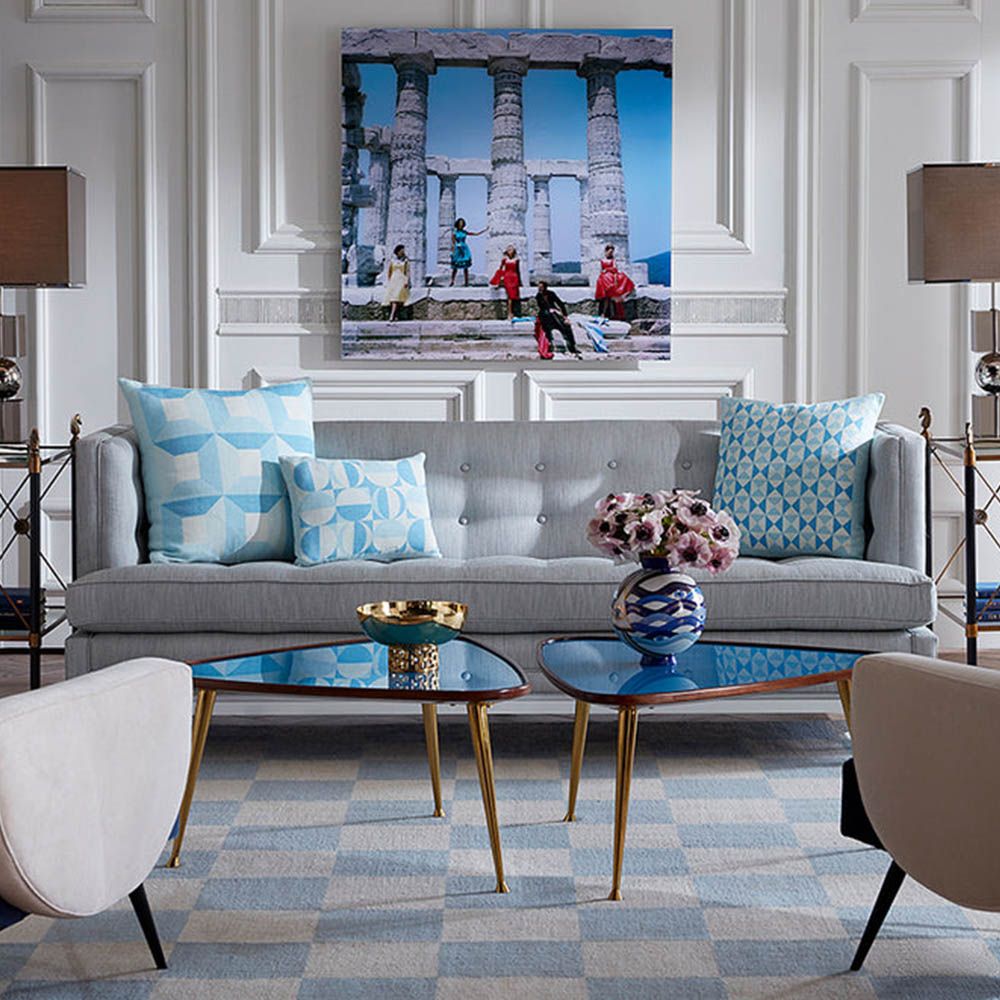 Jonathan Adler Medium Scale Checkerboard Flat Weave Rug Jonathan