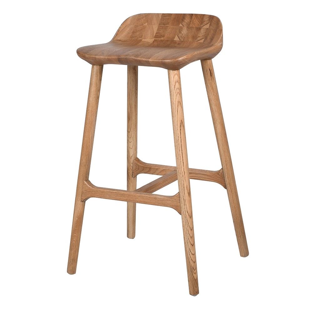 Smooth and sleek wooden bar stool