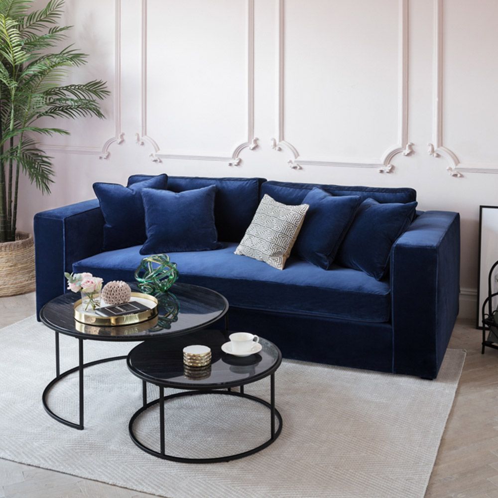 Blue shop upholstered couch