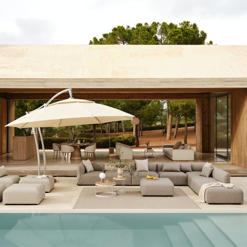 Arke Garden Sofa - Right Hand Facing - 3 Modules With Pouf