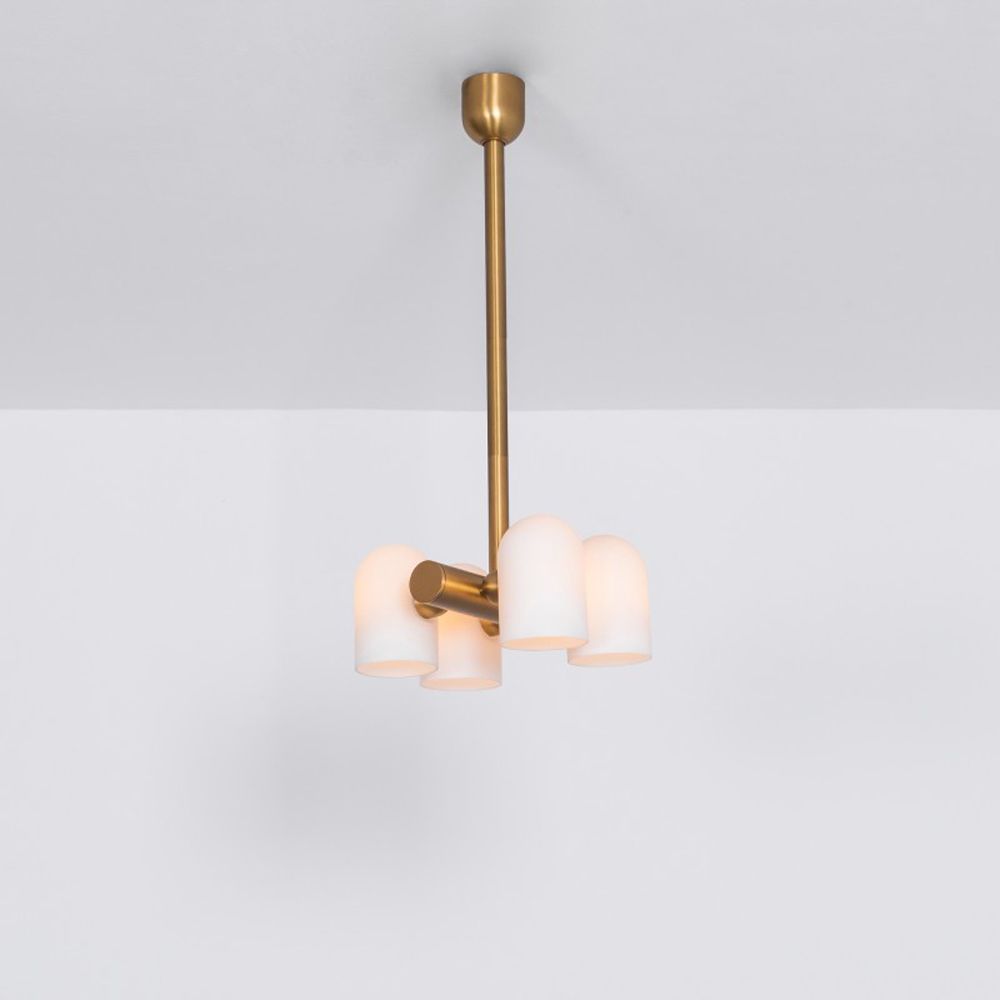 Natural brass pendant ceiling lamp with translucent glass lampshades