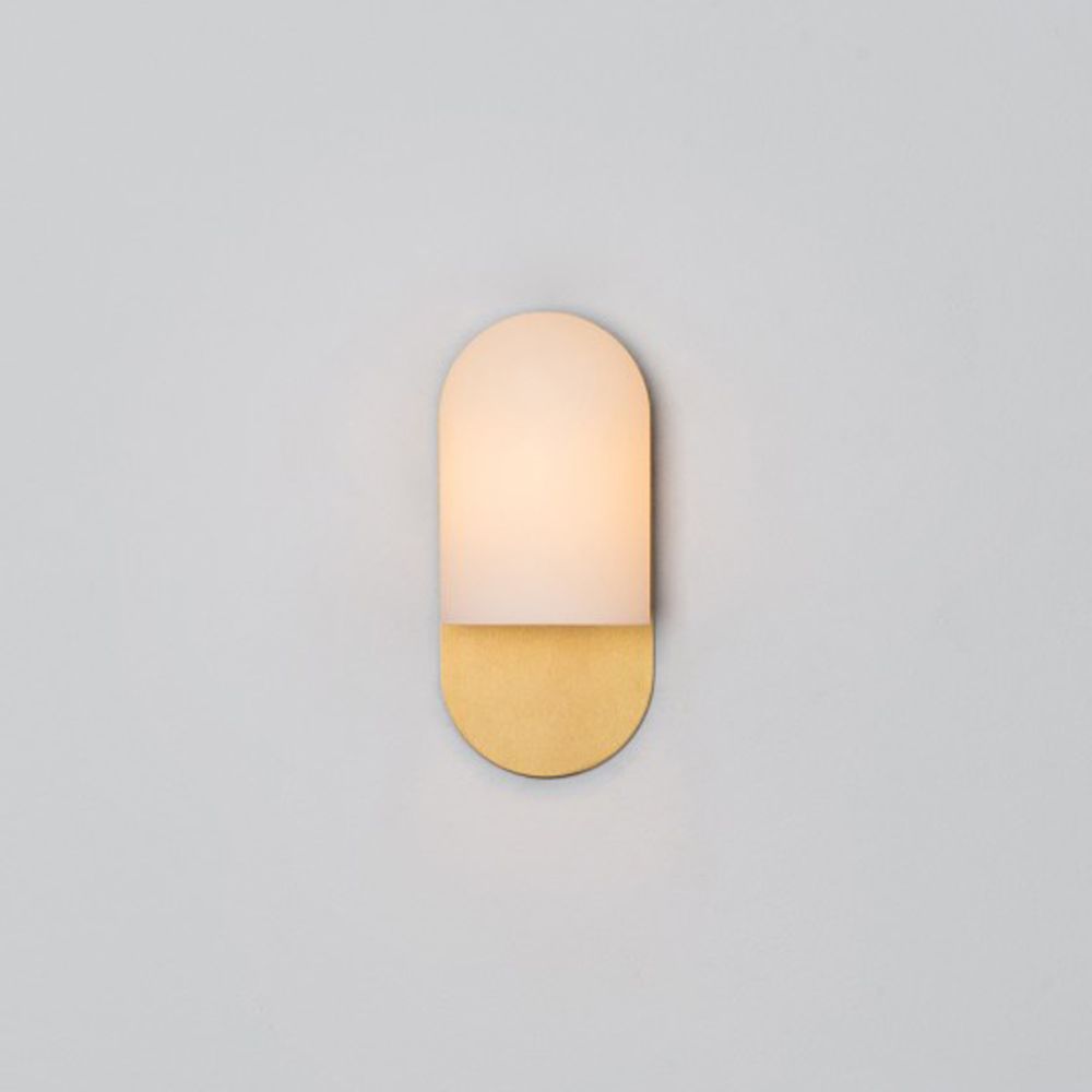 Contemporary industrial natural brass wall lamp 