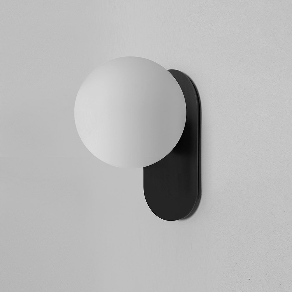 Black round wall sconce deals