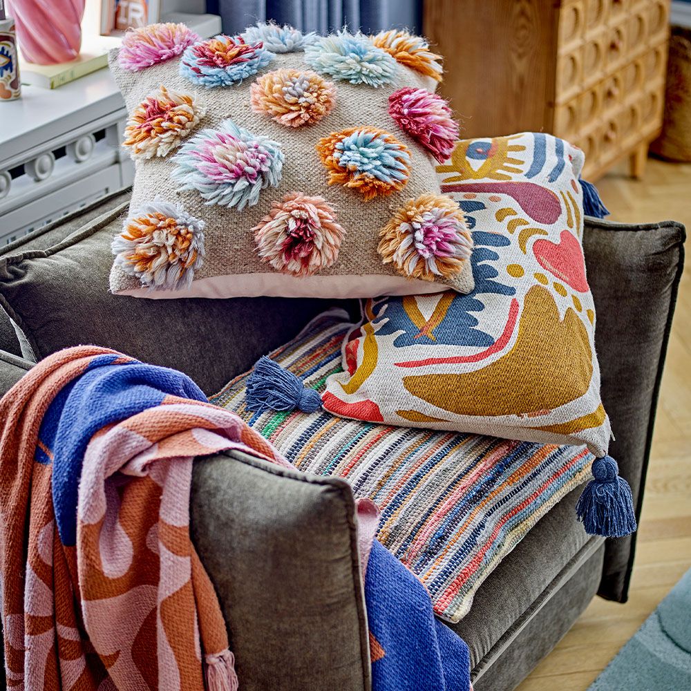 A striking cushion by Bloomingville with stylish tassels