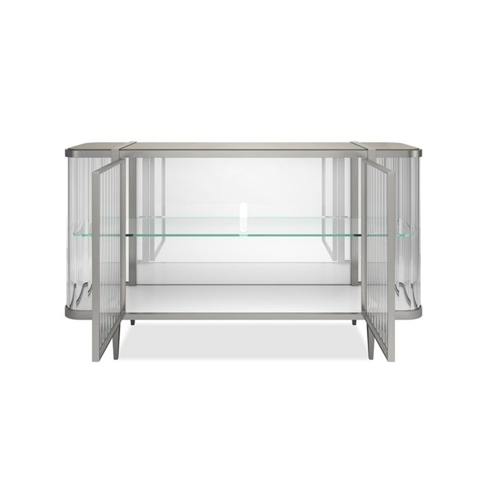 Discover elegance with the Bellagio Cabinet in Chrome by Caracole. A perfect blend of style and functionality for any modern space.