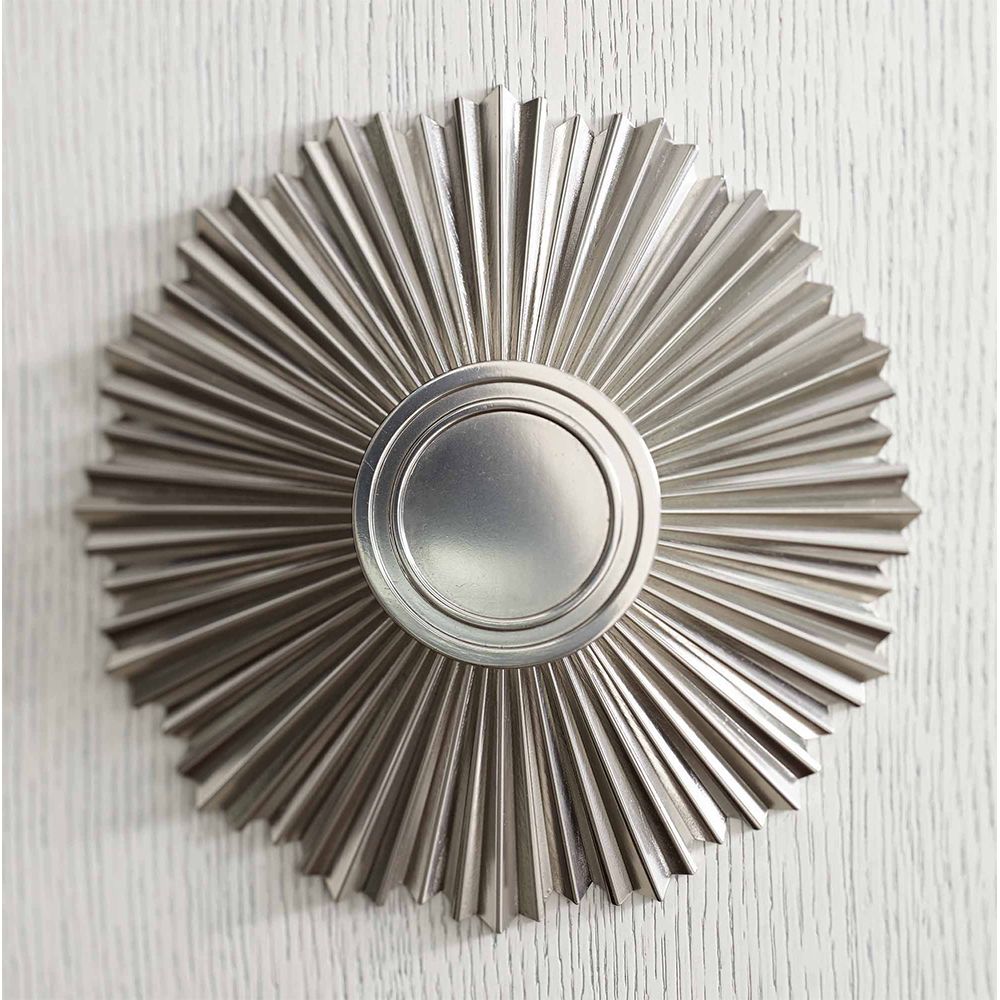 An exquisite sideboard with an elegant white finish, stunning silver highlights and floral inspired features