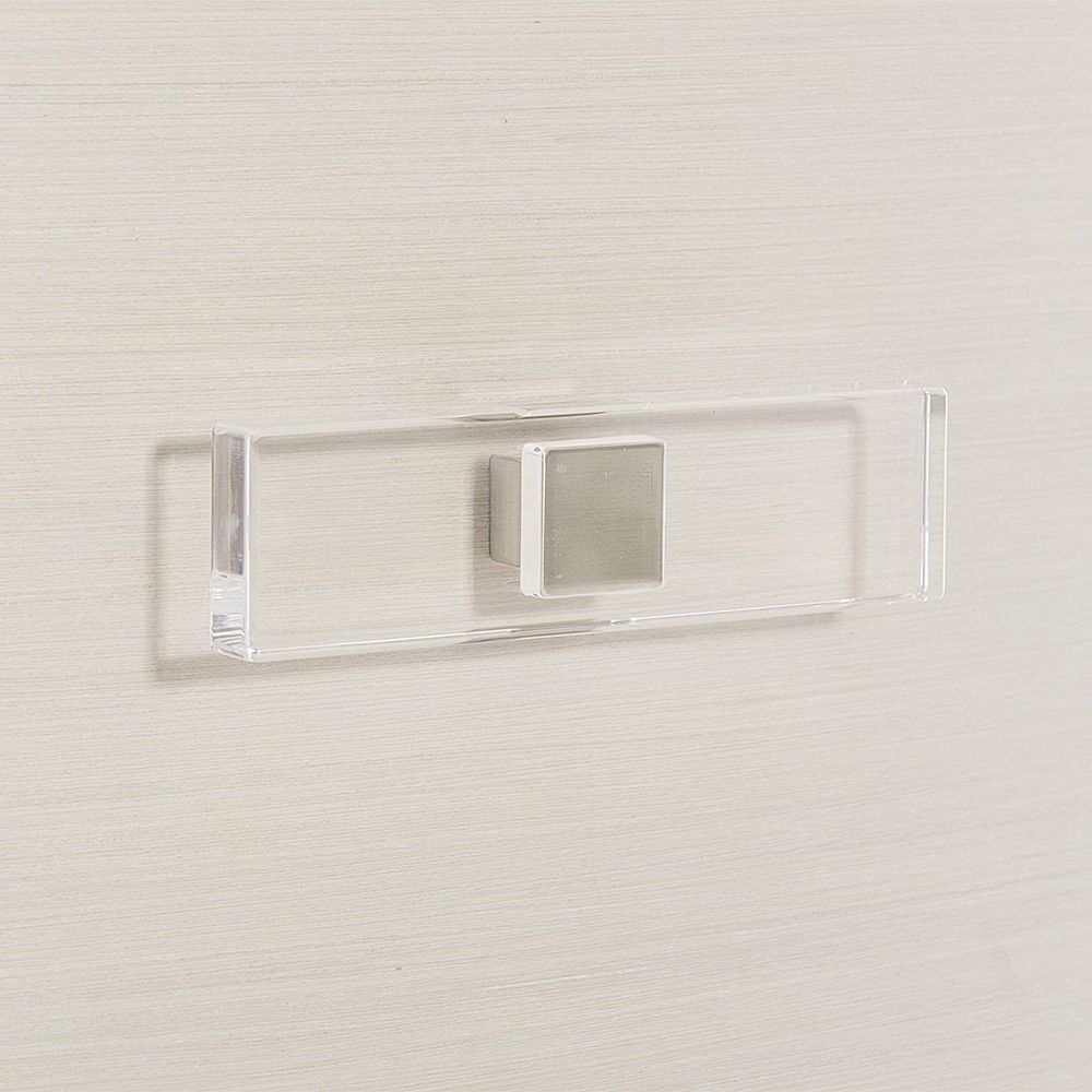 A lovely bedside table with a luxurious grey and white finish and three generously spacious drawers