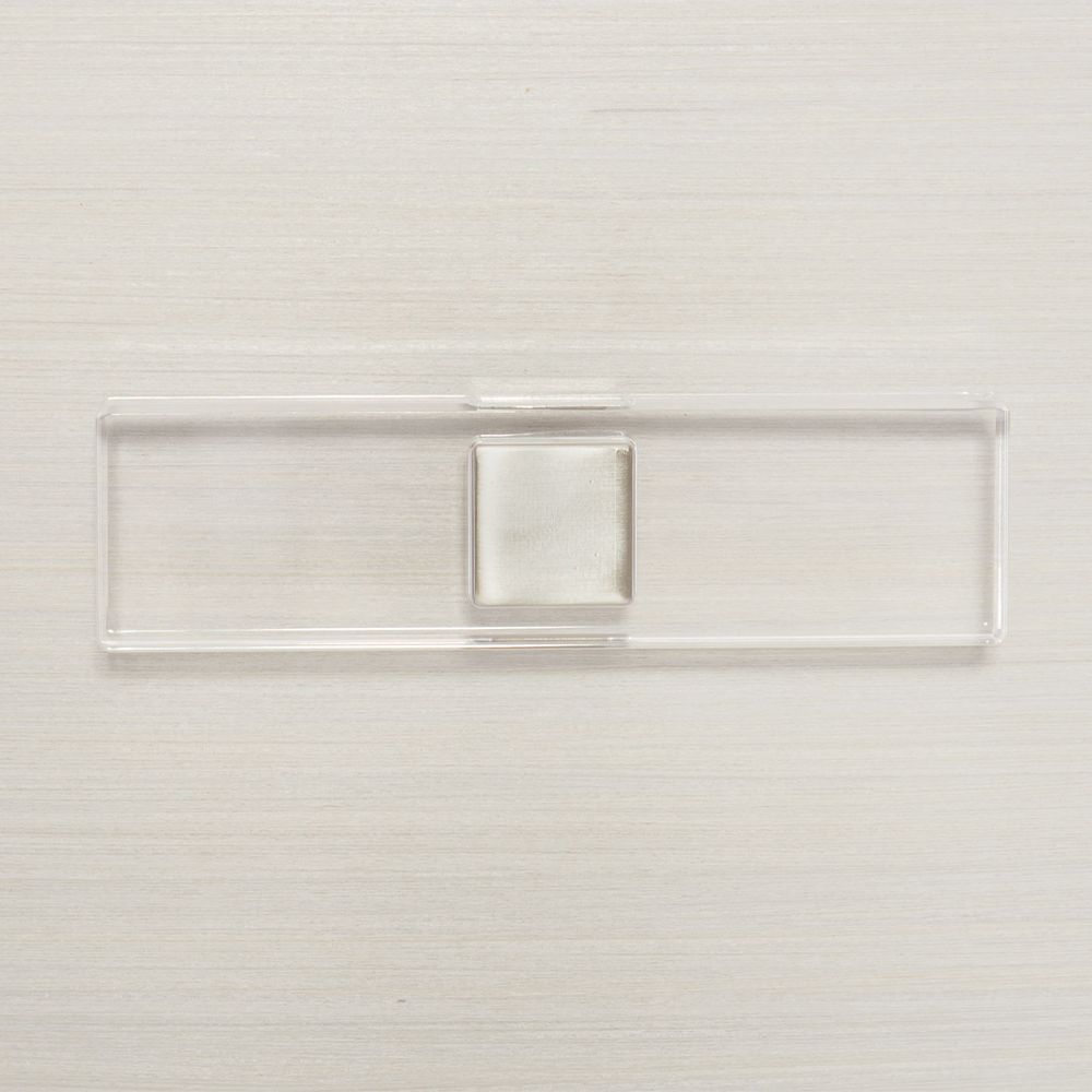 A unique and sophisticated oval bedside table by Bernhardt with two spacious drawers and a lovely white veneer finish