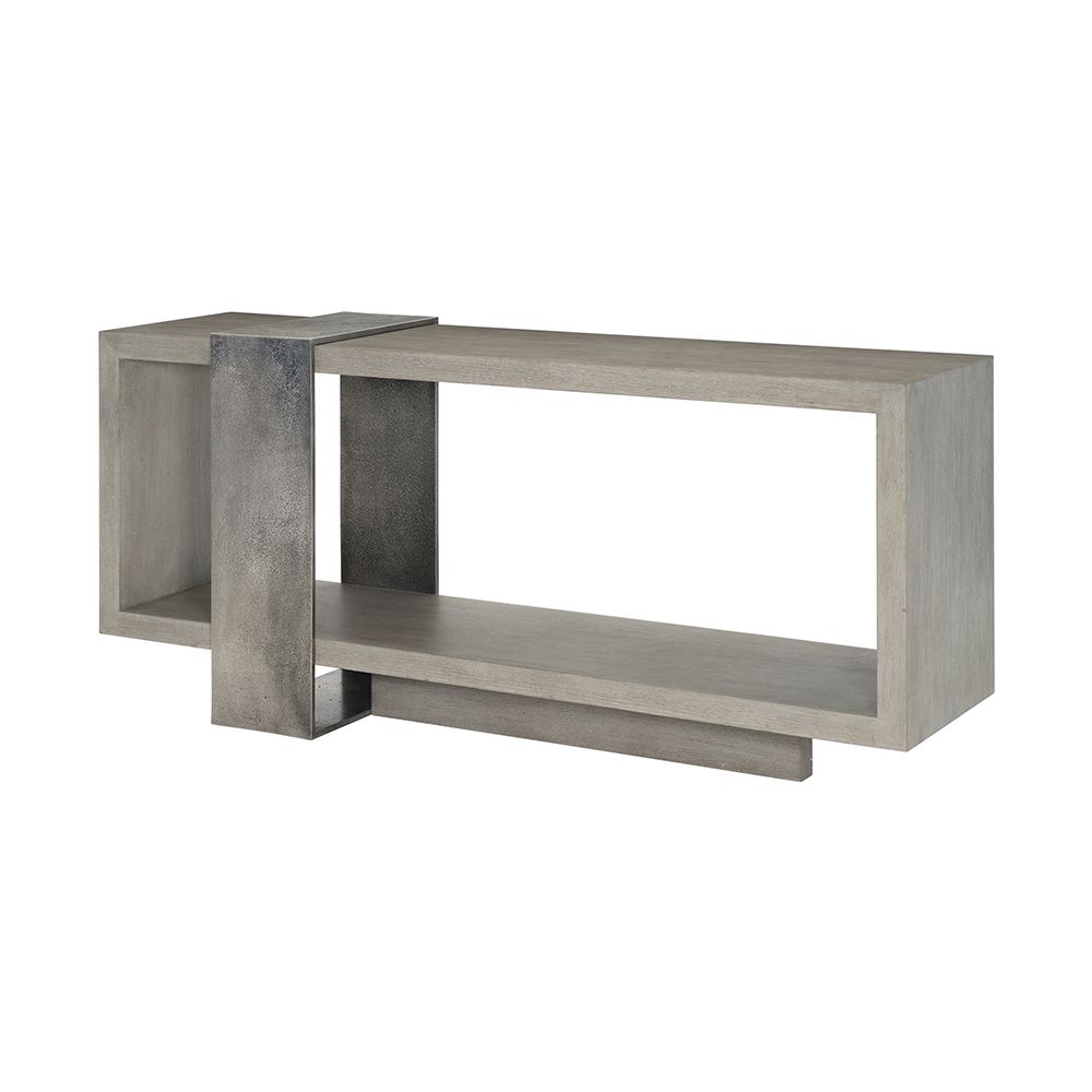 A luxurious console table by Bernhardt with a unique design and open display space 